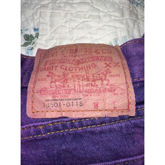 VINTAGE PURPLE LEVI'S 5O1 JEANS BOHO CLASSIC - Picture 4 of 9